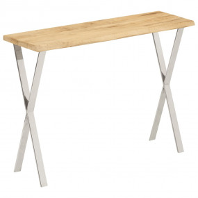 Console Table Natural wood and metallic