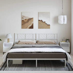 Metal Bed Frame White Steel 72 x 84 in Metal Bed Frame