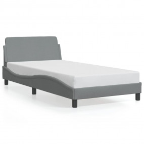 Bed Frame Light Grey 100% Polyester, Metal, Plywood, En...