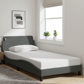 Bed Frame Dark Gray 100% Polyester, Metal, Plywood, Eng...