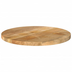 Table Top Natural Wood Solid Mango Wood 23.6 in diamete...