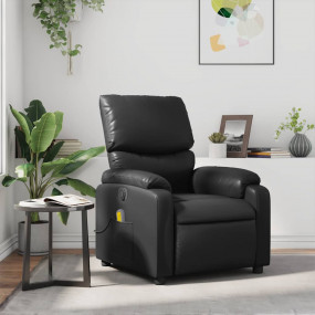 Massage Recliner Chair Black Faux leather, metal, plywo...