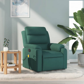 Massage Recliner Chair Dark Green 100% Polyester, Metal...