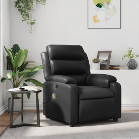 Massage Recliner Chair Black Faux leather, metal, plywo...