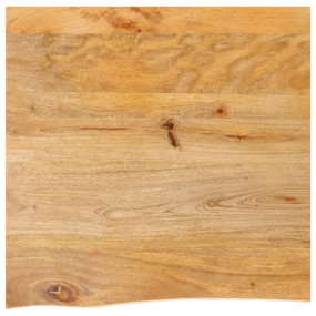 Table Top Natural Solid Mango Wood 15.7x15.7 in Table T...