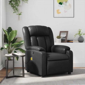 Massage Recliner Chair Black Faux leather, metal, plywo...