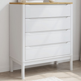 Drawer Cabinet White Solid pine wood Standard Chest Of ...