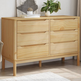 Drawer Cabinet Wax brown Solid pine wood Large Chest Of...