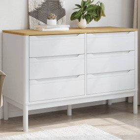 Drawer Cabinet White Solid pine wood Medium Chest of Dr...