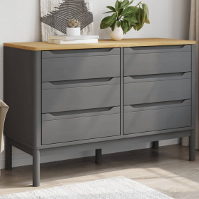 Drawer Cabinet Grey Solid pine wood Large Chest of Draw...
