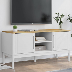 TV Cabinet White Solid pine wood, engineered wood