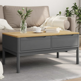 Coffee Table Grey Solid pine wood 39 x 21.9 x 17.7 in