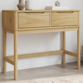 Console Table Wax Brown Solid pine wood, engineered woo...