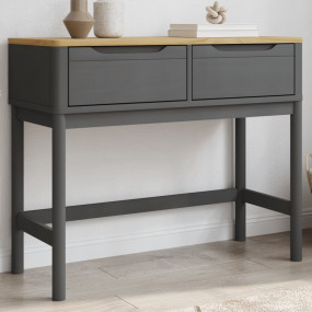 Console Table Grey Solid pine wood, engineered wood Nar...