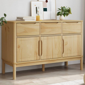 Sideboard Wax brown Solid pinewood, engineered wood Med...