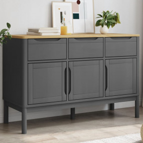 Sideboard Grey Solid pine wood, engineered wood Medium ...