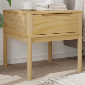 Lamp Table Wax Brown Solid Pine Wood Compact Storage Mo...
