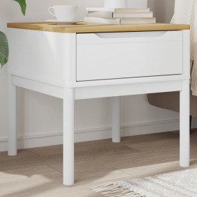 Lamp Table White Solid Pine Wood Small Lamp Table Squar...