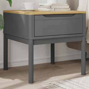 Lamp Table Grey Solid pine wood Compact Lamp Table Squa...