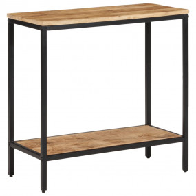 Console Table Natural wood, Black Solid rough mango woo...
