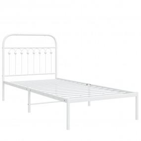 Bed Frame White Steel Twin Bed Frame Rectangular Tradit...