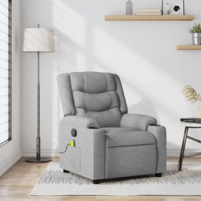 Massage Recliner Chair Light grey Polyester, metal, ply...
