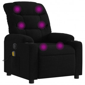 Massage Recliner Chair Black Polyester Single