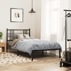 Bed Frame Black Steel Twin Bed Frame Rectangular Modern