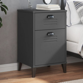 Bedside Table Anthracite grey Engineered wood, plastic ...