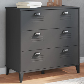 Drawer Chest Anthracite Grey Engineered Wood Medium