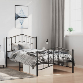 Bed Frame Black Steel Twin Bed Frame Rectangular Modern