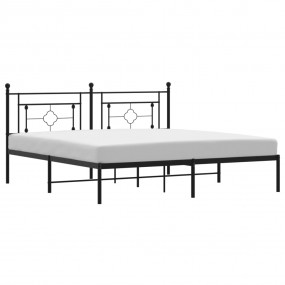 Bed Frame Black Powder-Coated Steel Super King Size Bed...