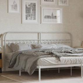 Headboard White Steel 76 in width for double bed Durabl...
