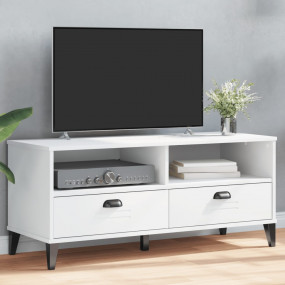 TV Stand White Engineered Wood Medium TV Stand Rectangu...