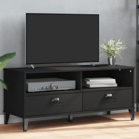 TV Stand Black Engineered wood, Plastic Medium TV Cabin...