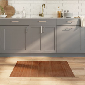 Rug Brown Bamboo, Polypropylene 28 x 40 in Non-slip Are...