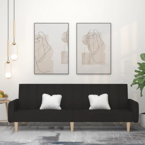 Sofa Bed Black Polyester, Wood, Plastic, Foam Medium