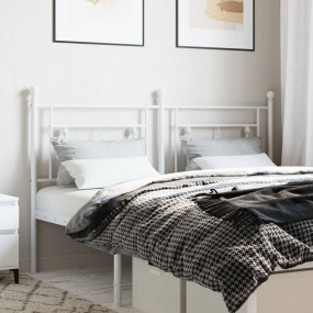 Headboard White Steel Tall Double Bed Durable Headboard