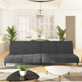 Sofa Bed Dark Grey Velvet (100% polyester), wood, metal...