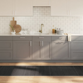 Rug Grey Bamboo, Polypropylene 27.6x393.7 in Rug Rectan...