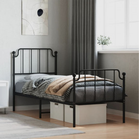 Bed Frame Black Powder-coated steel Small Bed Frame Rec...