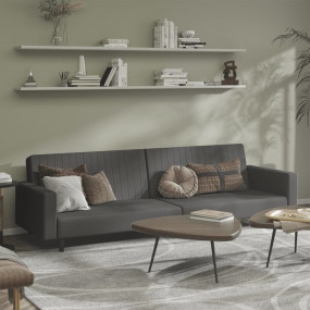 Sofa Bed Dark Grey Velvet (100% polyester), wood, foam,...