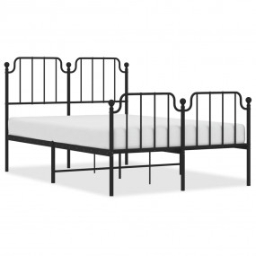 Bed Frame Black Powder-Coated Steel 47.2 x 78.7 in Bed ...