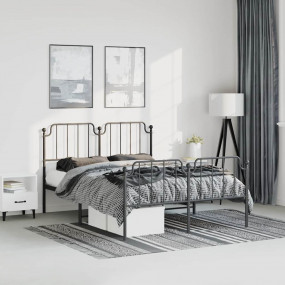 Bed Frame Black Steel 59 x 79 in Bed Frame Rectangular