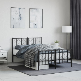 Bed Frame Black Steel Small Double Bed Frame Rectangula...