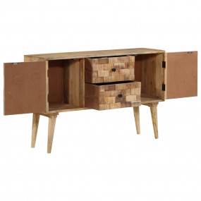 Sideboard Natural Wood Solid Mango Wood Sideboard Recta...