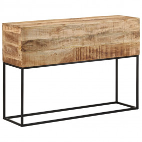 Console Table Rough Mango Wood Brown Solid Mango Wood