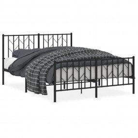 Bed Frame Black Steel Double Bed Bed Frame Rectangular