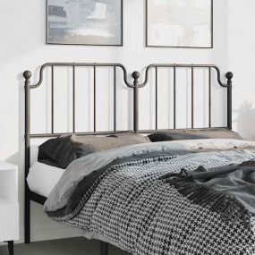 Headboard Black Powder-coated steel 53.1 in headboard