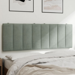 Headboard Cushion Light Gray Velvet (100% polyester) 54...